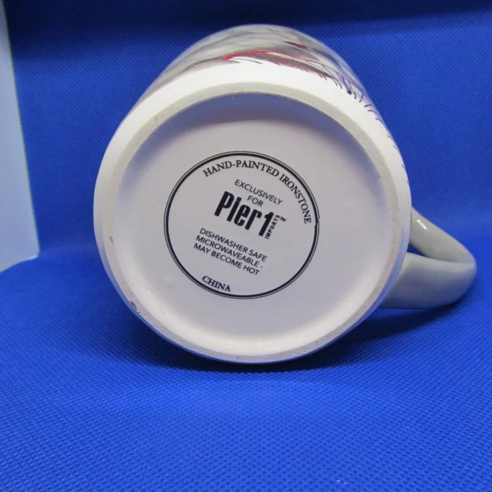 *BOGO mugs* 20 oz pier 1 street cred tattoed rhino mug ironstone (W3378)